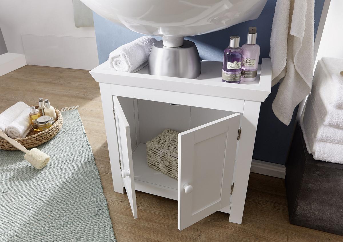 Omarica Za Pod Umivalnik Wl1.350 - bela, Basics, leseni material (57/55,5/30cm) - MID.YOU