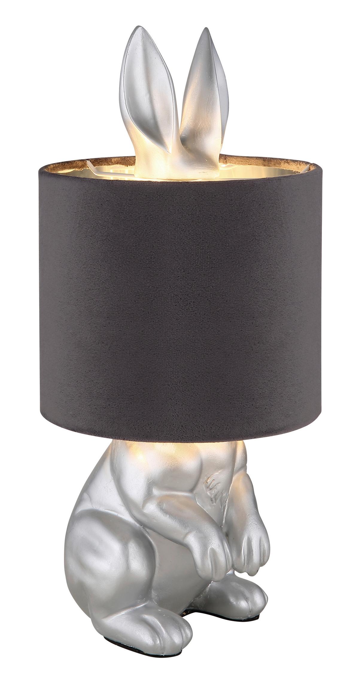 LAMPE DE TABLE 21633S - Silberfarben/Schwarz, Trend, Kunststoff (18/41cm) - Globo
