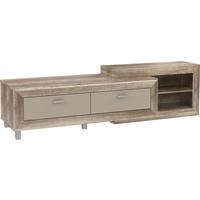Comodă TV GENETIC - bej/culoare lemn stejar, Konventionell, plastic/metal (195/52/52cm) - Modern Living