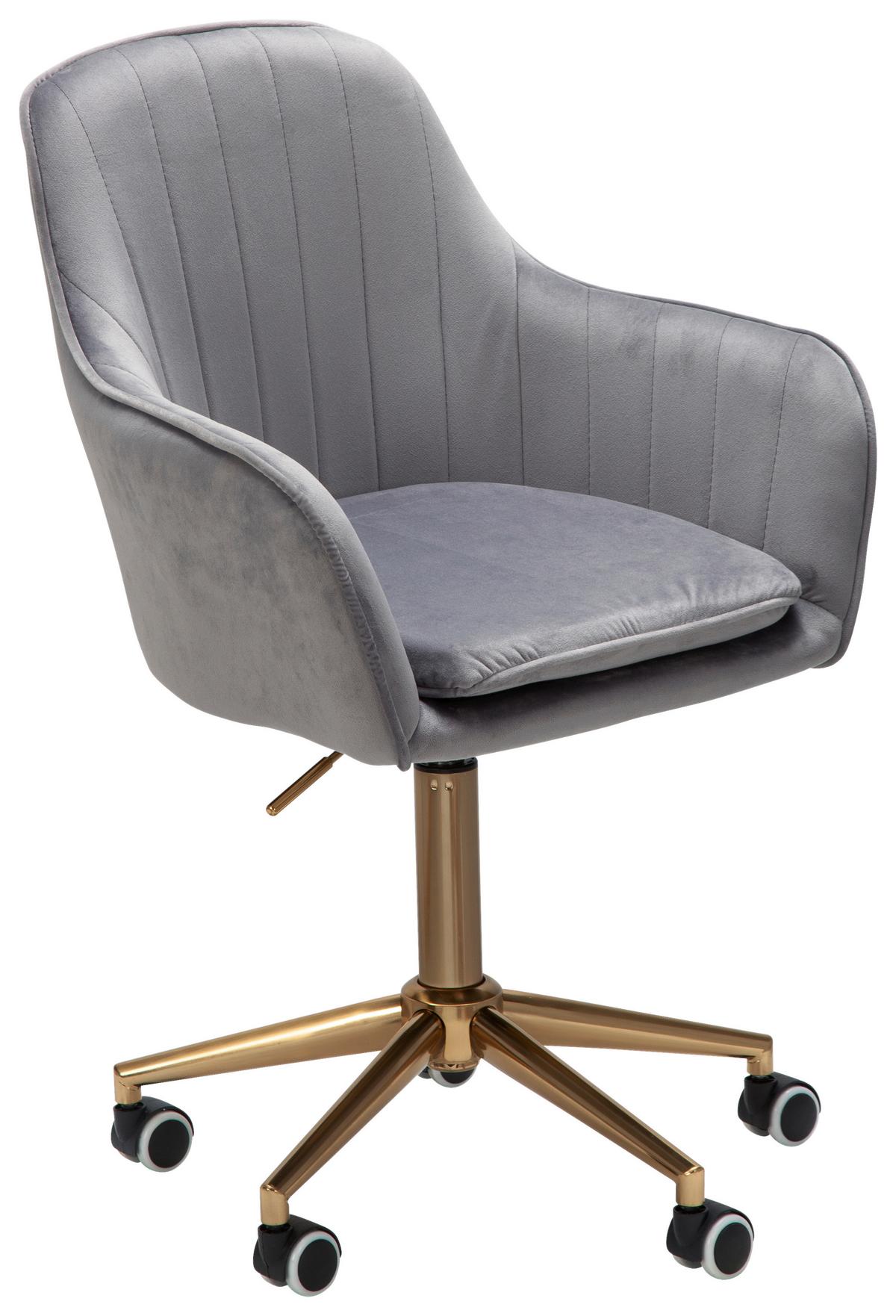 Drehstuhl SPM1.430 Grau ca. 54x105x52cm - Goldfarben/Grau, KONVENTIONELL, Kunststoff/Textil (54/105/52cm) - MID.YOU