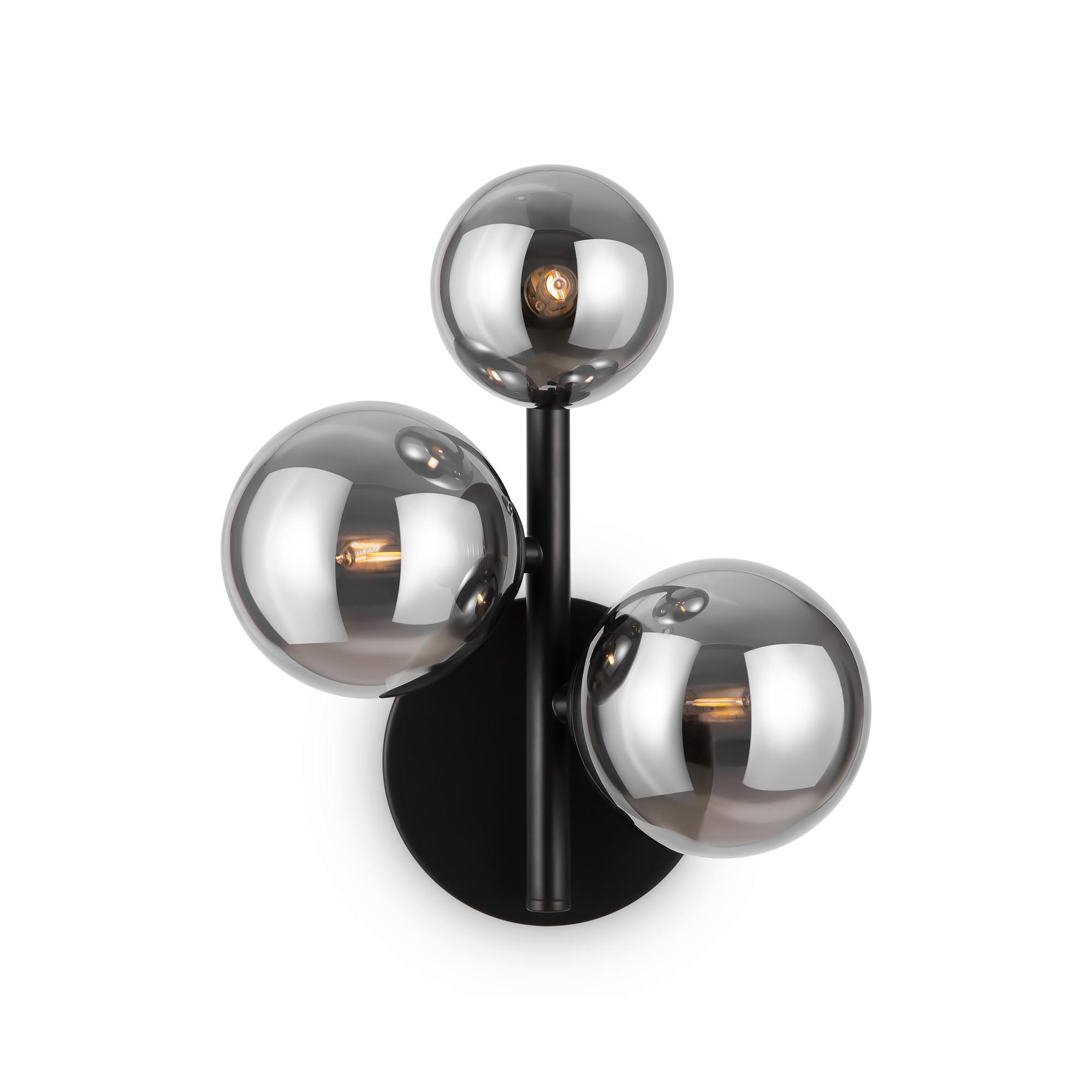 Wandleuchte Dallas Schwarz max. 28 Watt - Schwarz/Grau, Trend, Glas/Metall (26/20/12cm) - MAYTONI