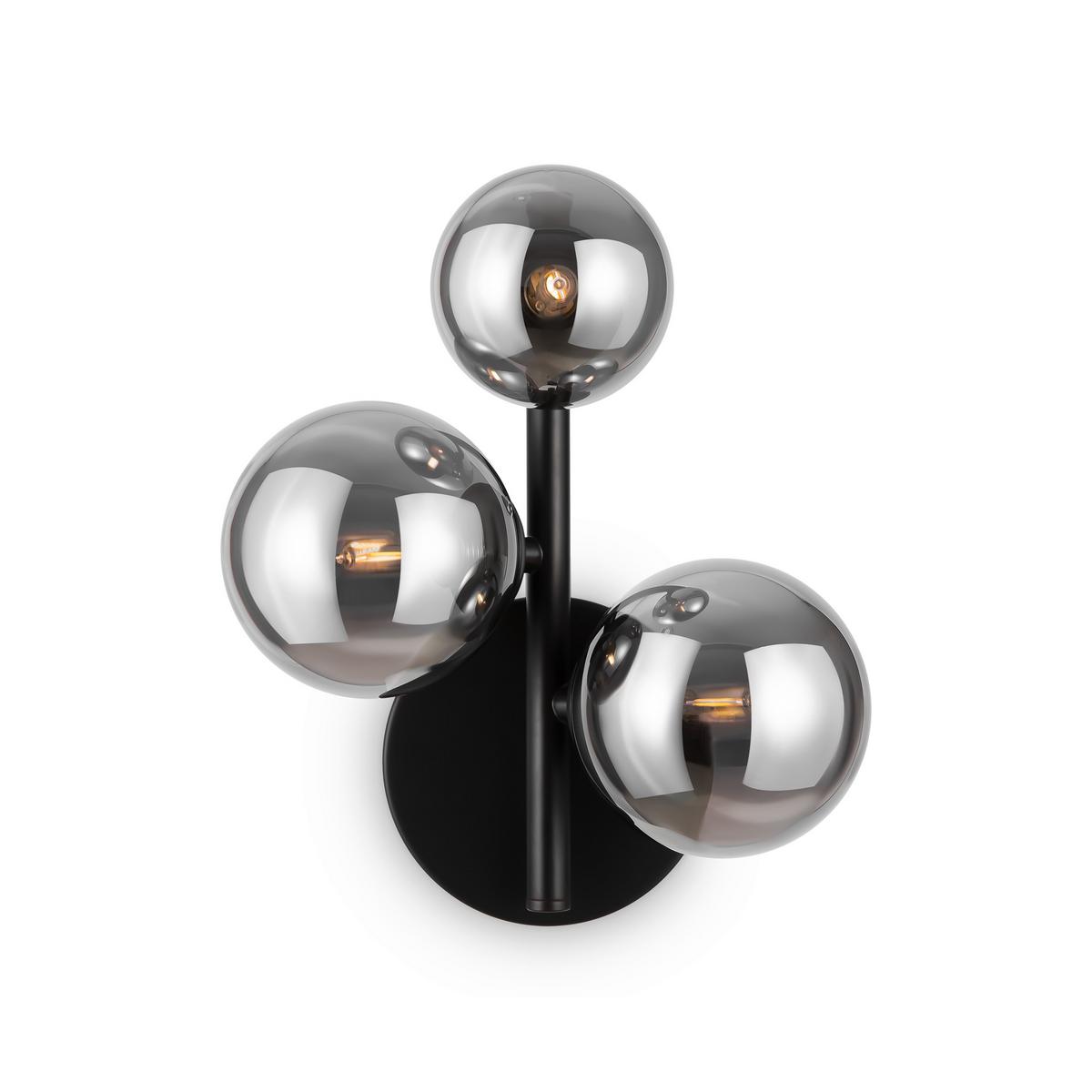 Wandleuchte Dallas Schwarz max. 28 Watt - Schwarz/Grau, Trend, Glas/Metall (26/20/12cm) - MAYTONI