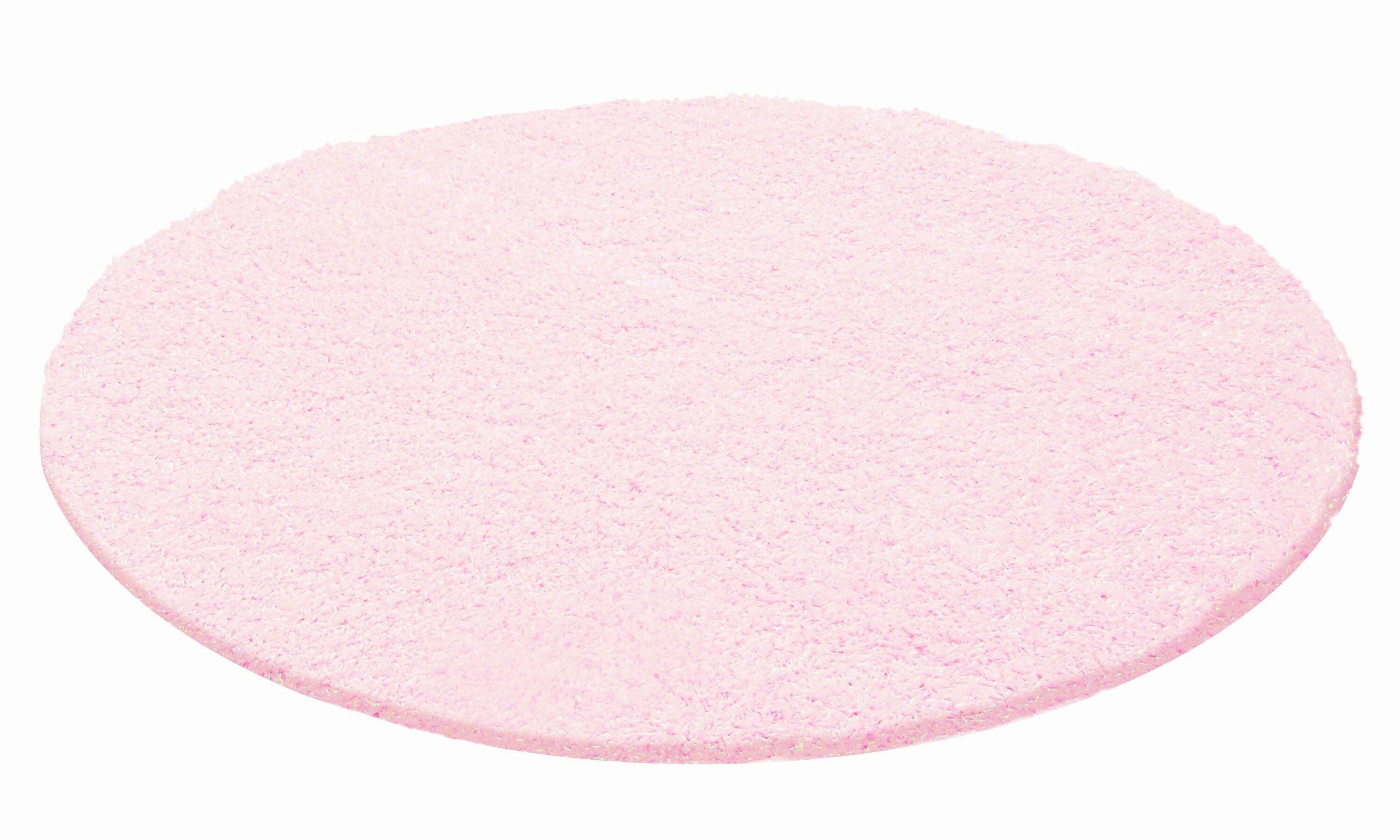 Hochflorteppich Life Pink Ø ca. 80cm - Pink, Trend, Textil (80cm)