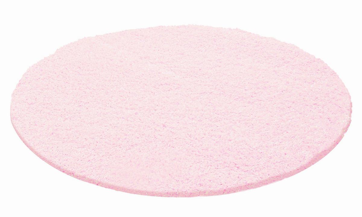 Hochflorteppich Life Pink Ø ca. 80cm - Pink, Trend, Textil (80cm)