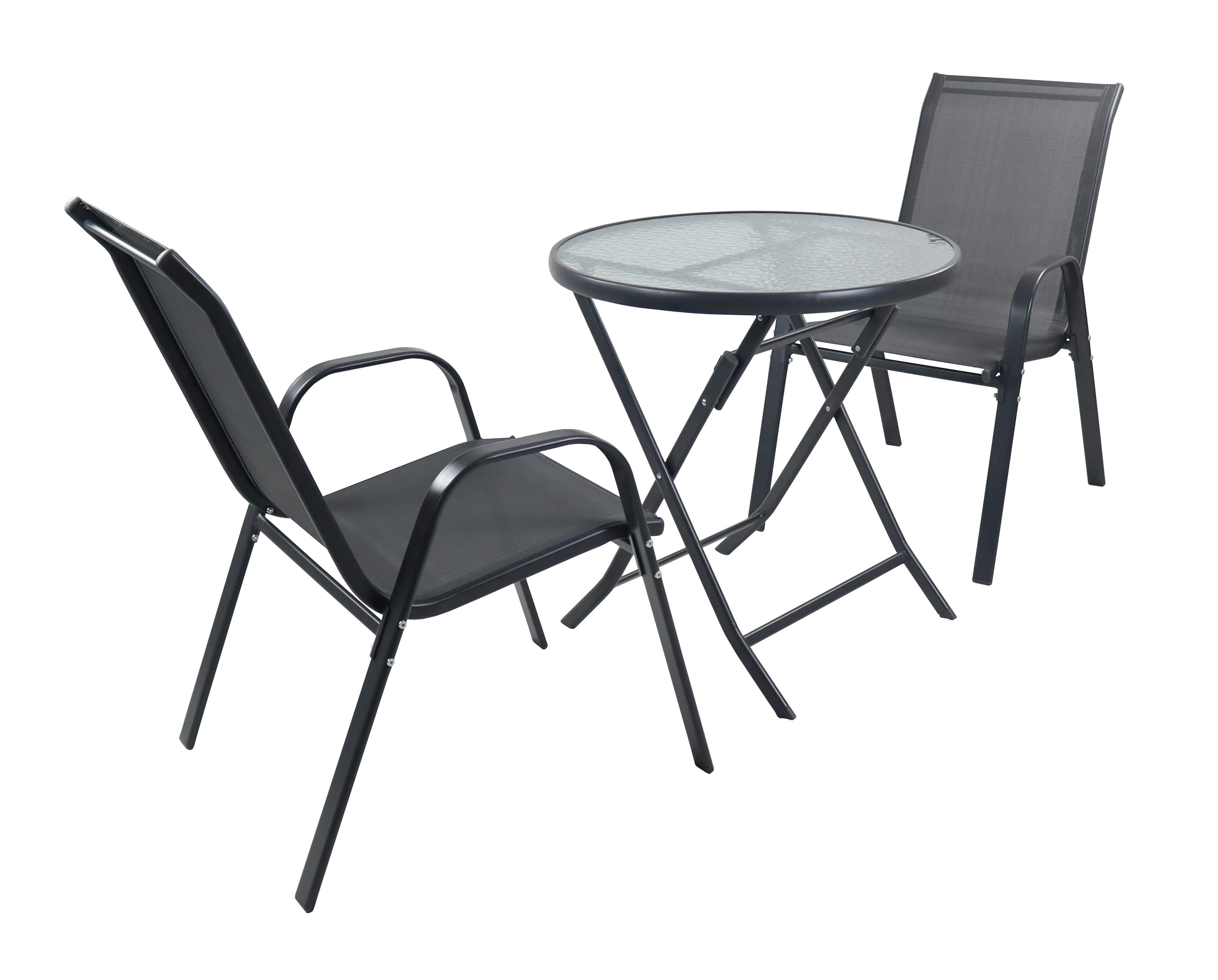GARTENSET SONLAS XL 920932 3-TLG - Anthrazit, Modern, Glas/Metall - MID.YOU