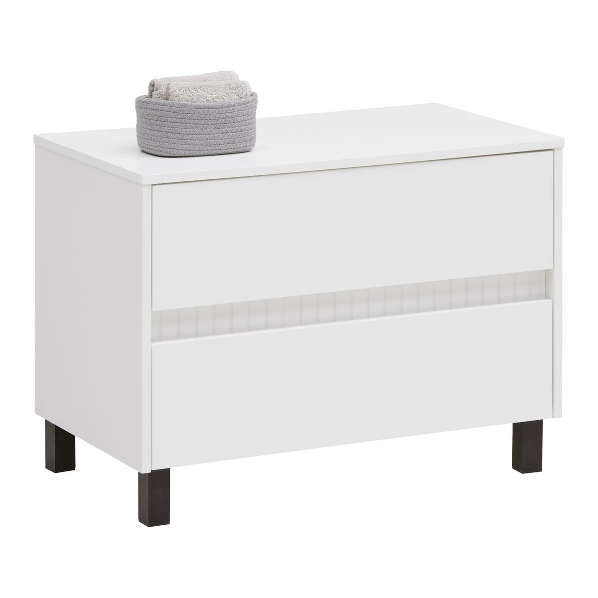 Waschbeckenunterschrank Aida Weiß - Schwarz/Weiß, MODERN, Holzwerkstoff (80/50/45cm) - Mömax