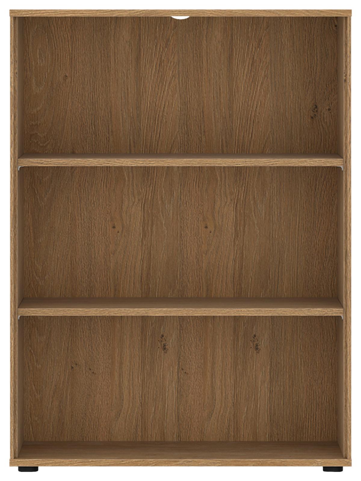 Polica Calzado - boje hrasta/crna, Moderno, drvni materijal/plastika (75/100/35cm) - Modern Living