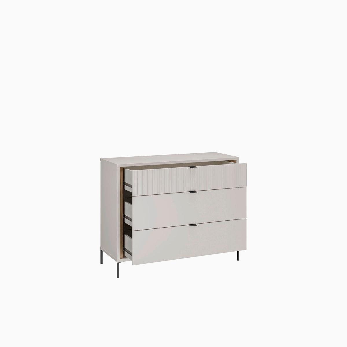 Komoda Seravel - boje hrasta/boje pijeska, Konvencionalno, drvni materijal/metal (109,4/87,2/41,5cm) - Modern Living