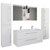 Kopalnica Budasi, Bela - bela/barve aluminija, Moderno, kovina/leseni material (178cm) - MID.YOU