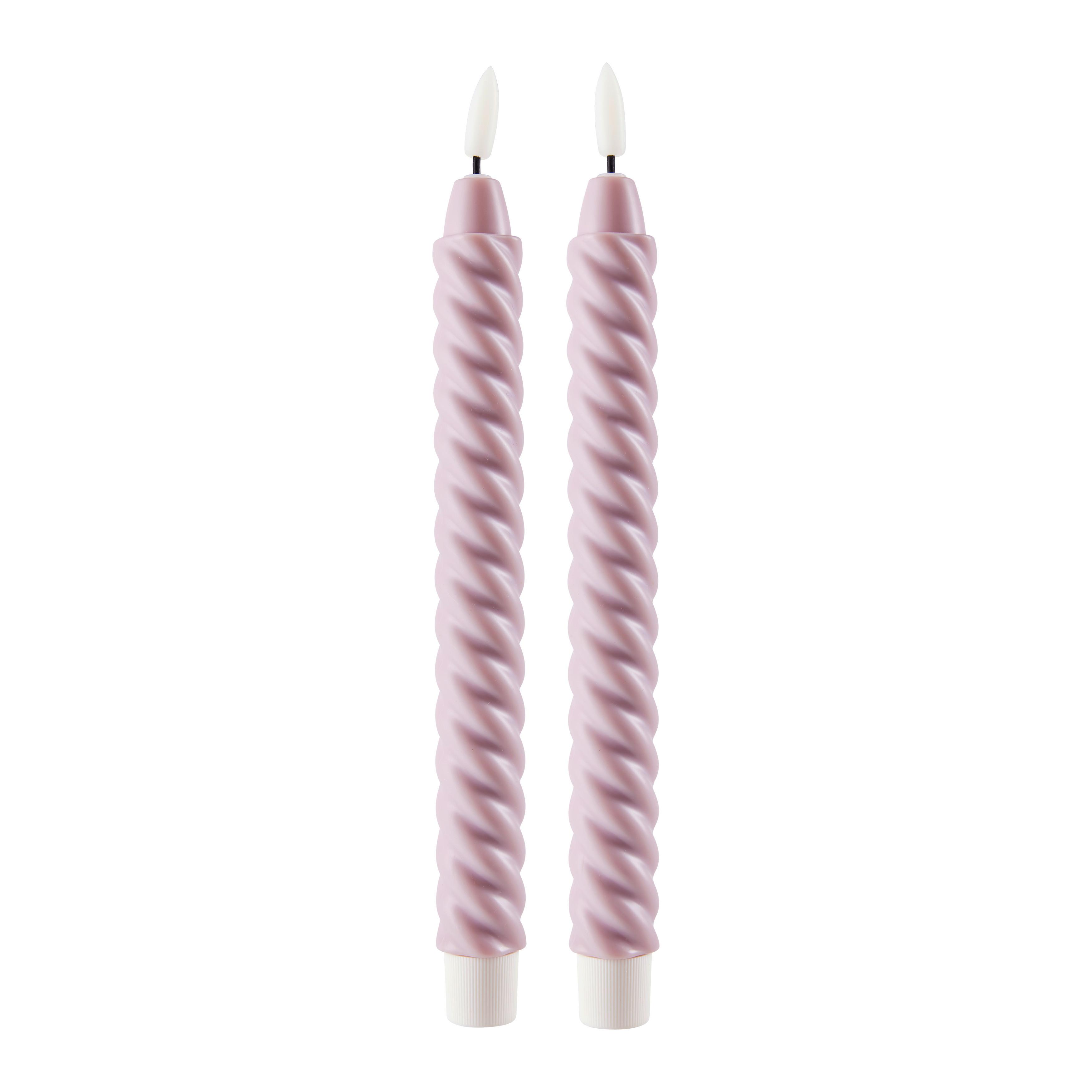 Stabkerze Twist Lila - Lila, KONVENTIONELL (2/25cm) - Modern Living