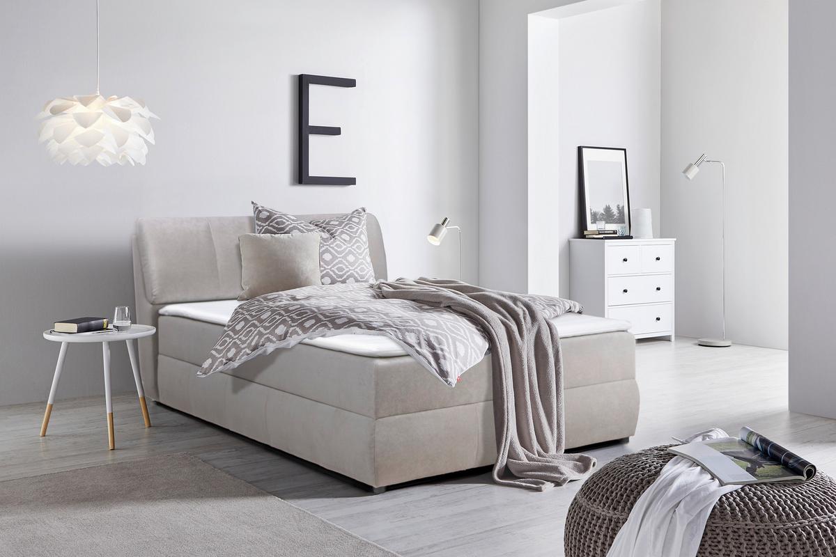 Box Ágy Cooper - szürkésbarna, Konventionell, faalapú anyag/textil (140/200cm)