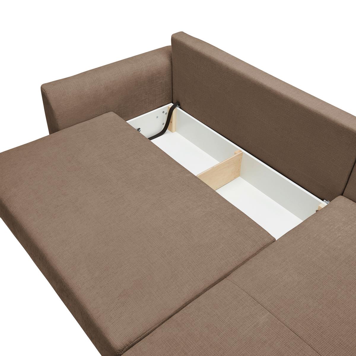 Ecksofa Integra Cappuccino - Schwarz/Cappuccino, Textil/Metall (294/81-93/170cm) - Mömax
