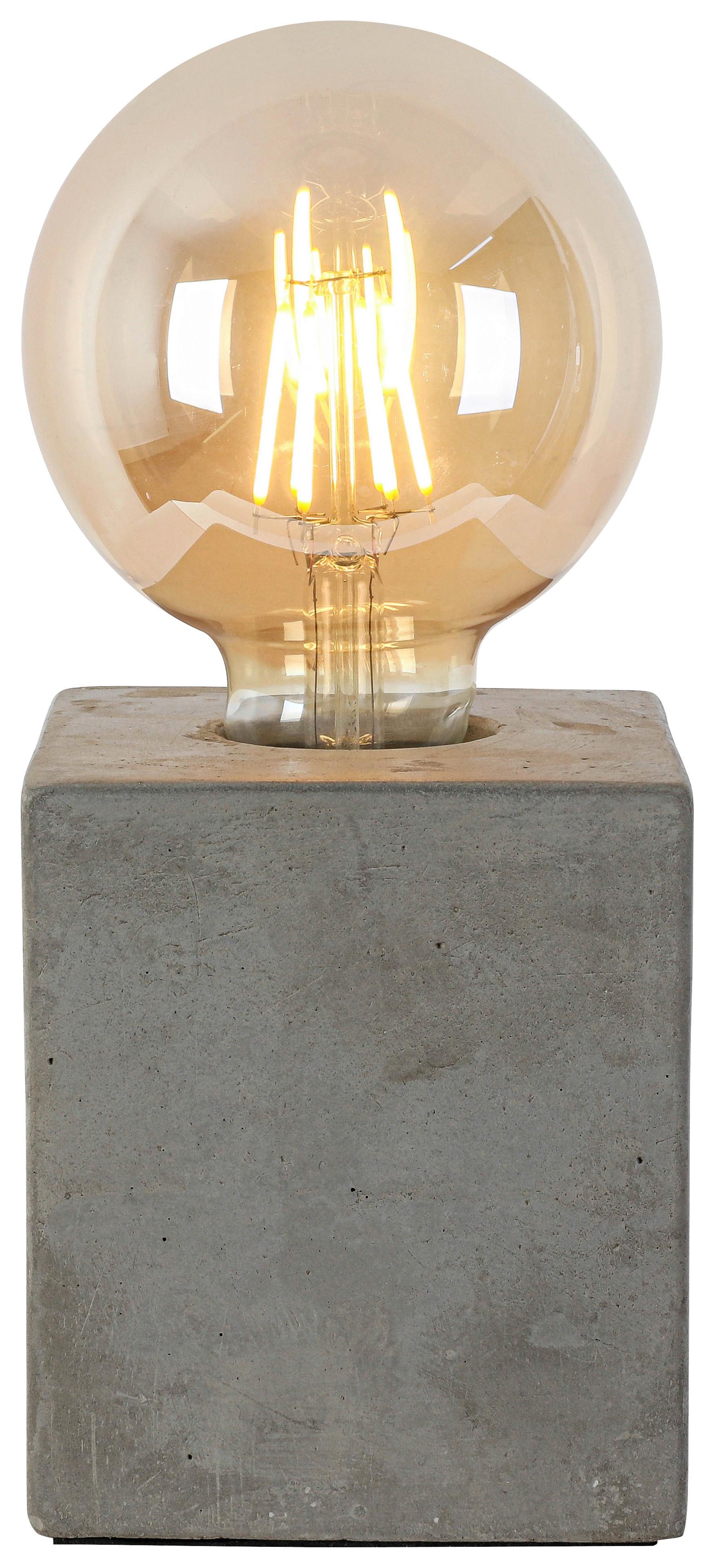 BORDSLAMPA STON - grå/svart, Modern, plast/sten (9,5/9,5/11cm) - Mömax