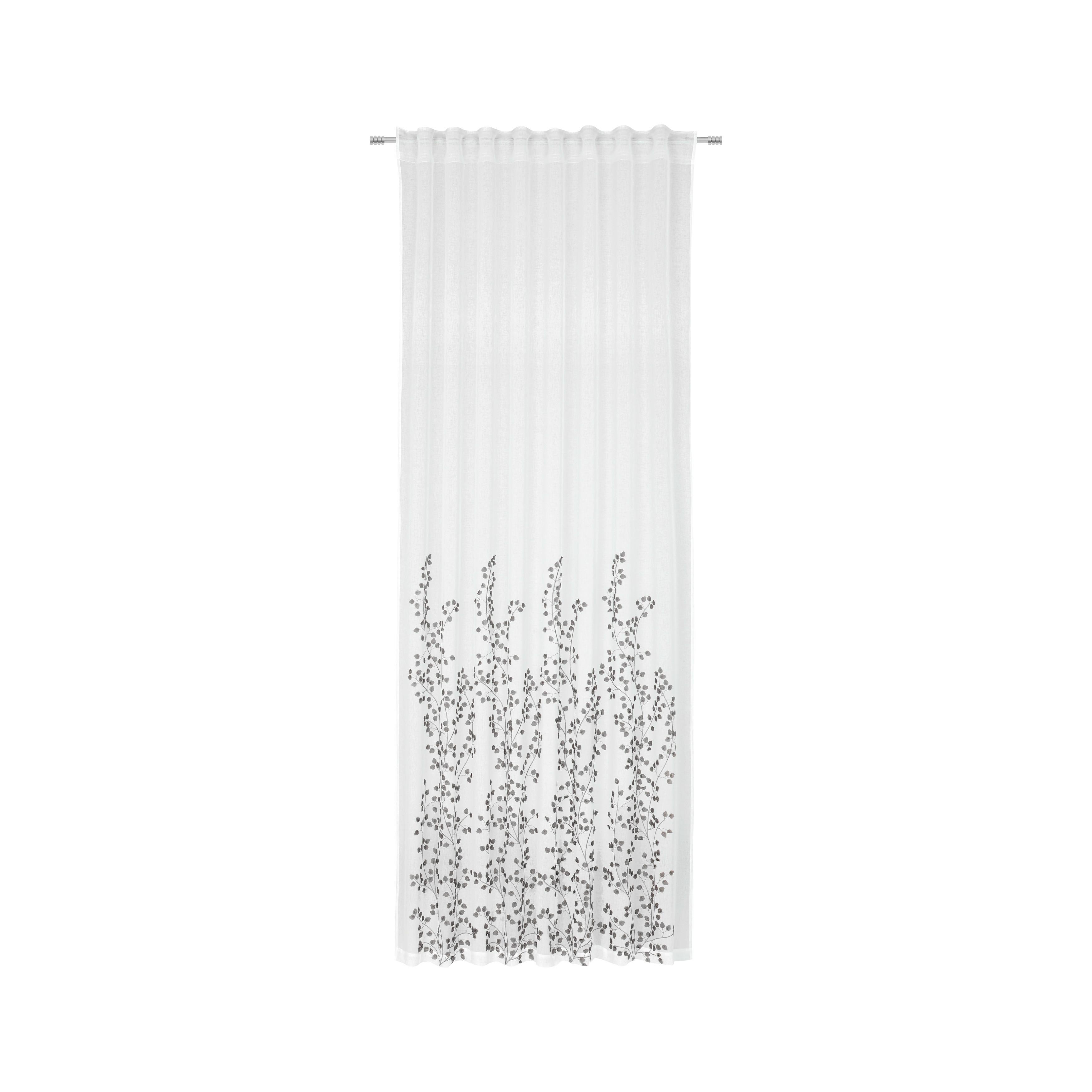 Končana Zavesa Livie - siva/bela, Basics, tekstil (135/245cm) - Premium Living