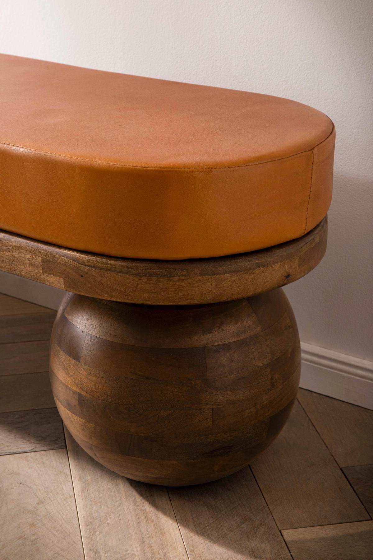 Klop Ziege, Pravo Usnje - rjava, Design, les/usnje (140/47/40cm) - Livetastic