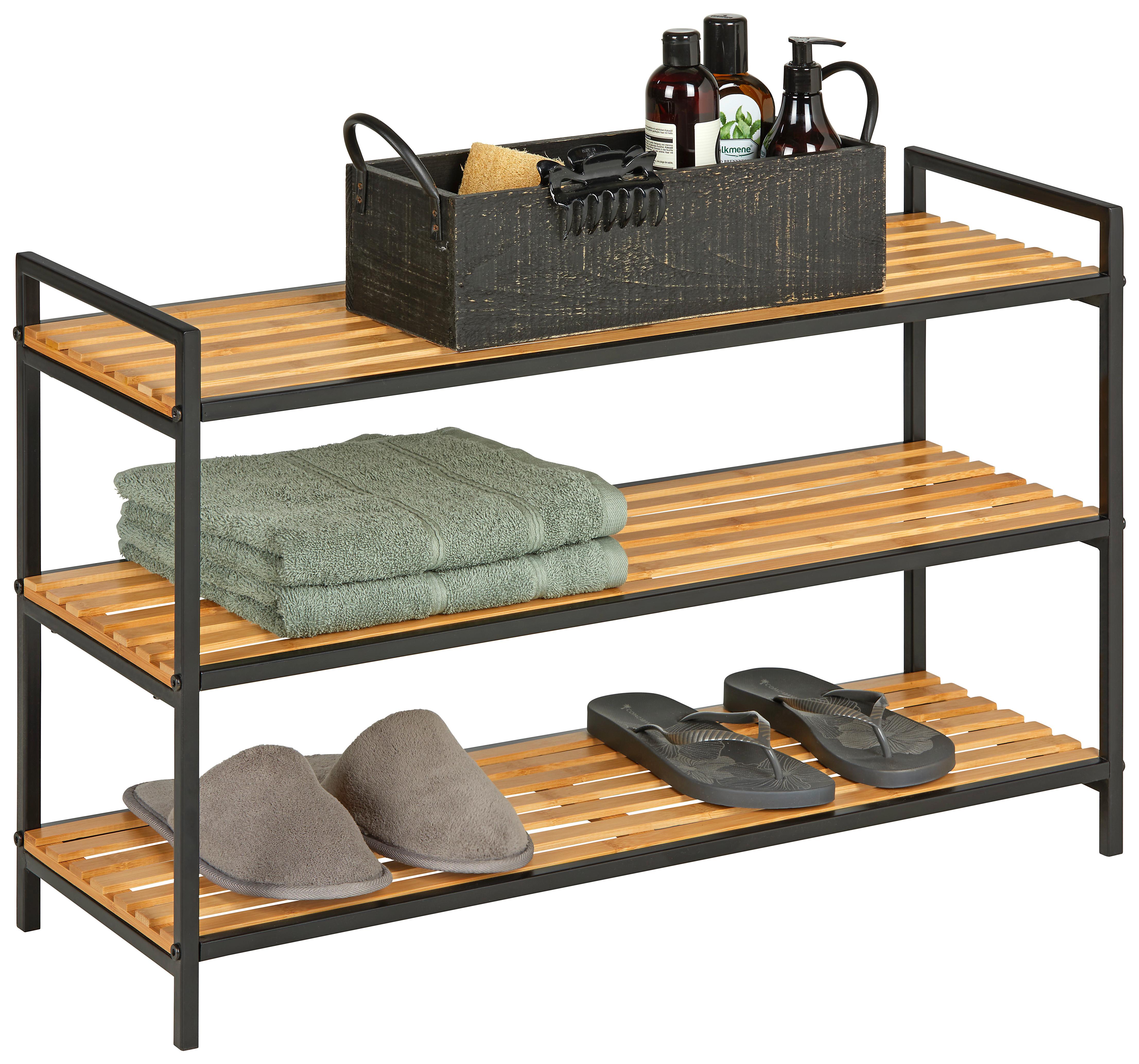 SKOHYLLA AZRA II -SB- - svart/naturfärgad, Modern, metall/naturmaterial (70/48,5/30cm) - Mömax