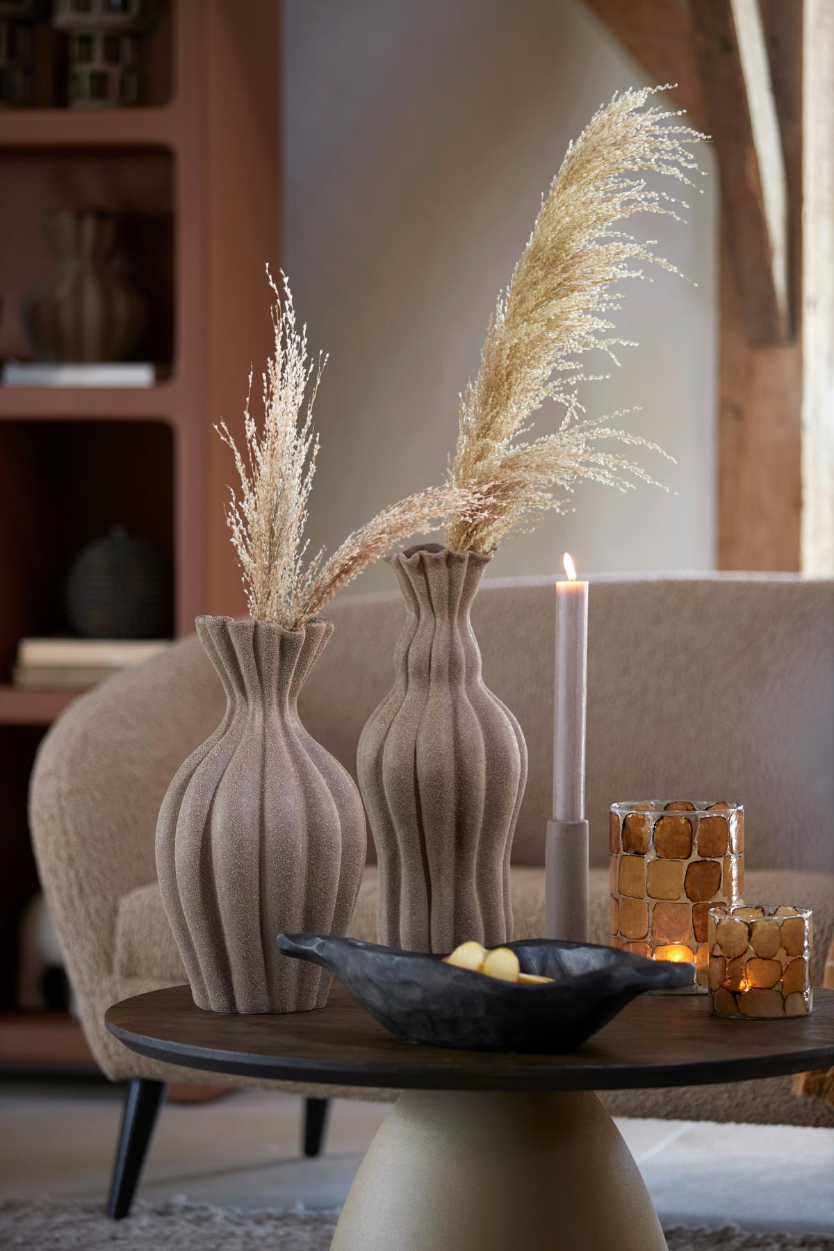 WAZON DEKORACYJNY 5747382_SILLIAN - brązowy, Basics, ceramika (19/19/35,5cm) - Light & Living