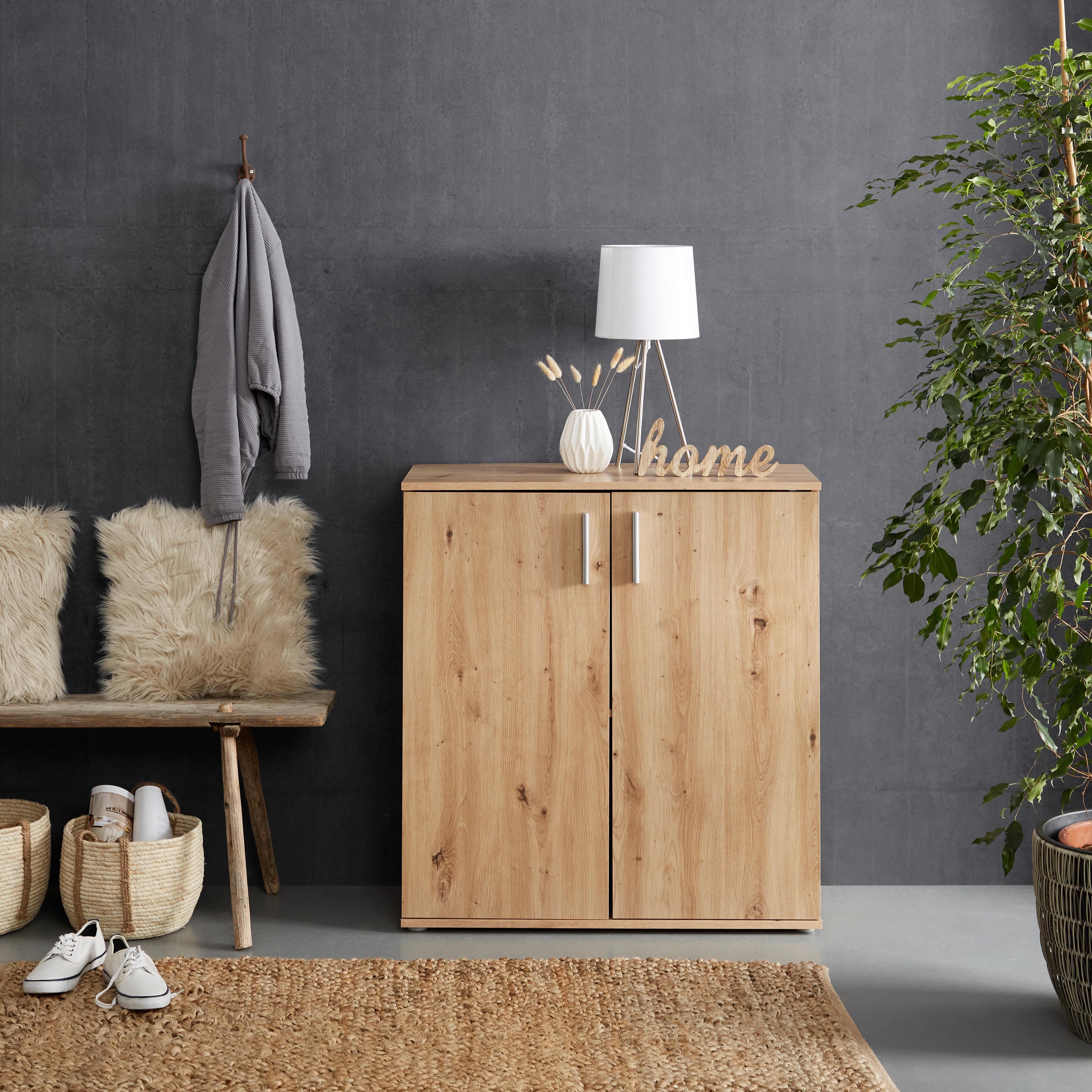 Komoda Ina 01 - barve aluminija, Moderno, umetna masa/leseni material (88,2/94,8/38,3cm) - Modern Living