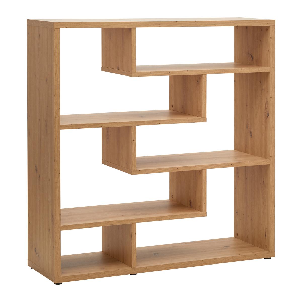 Raumteiler Bounty Eiche Artisan - Schwarz/Eiche Artisan, MODERN, Holzwerkstoff/Kunststoff (130/134/43cm) - Mömax