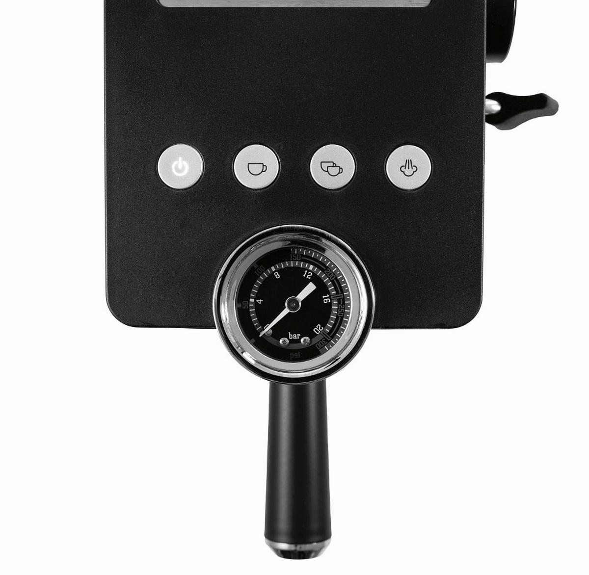 EKSPRES CIŚNIENIOWY 16397 - kolor srebrny/czarny, Design, tworzywo sztuczne/metal (29,5/14/29cm)