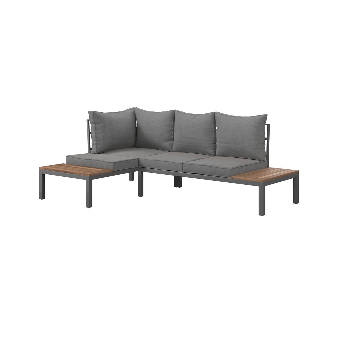 Gartenlounge-set Lia Braun Aus Akazienholz - Graubraun/Akaziefarben, Modern, Holz/Metall (138/77/207cm) - Mömax