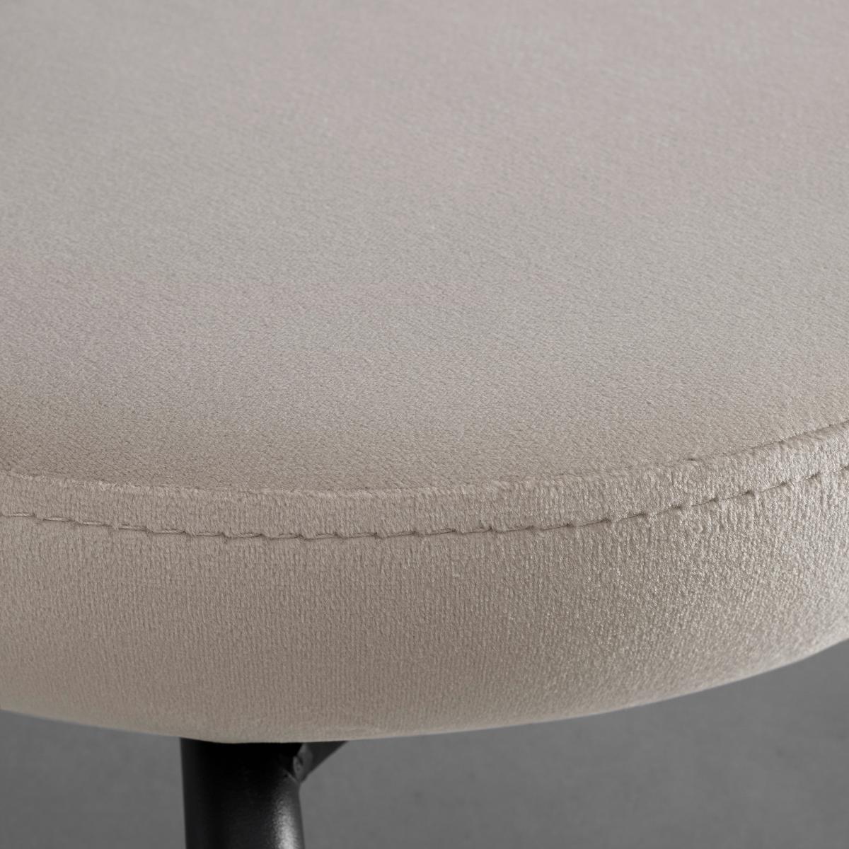 Stol Lea, Bež, Žamet - črna/bež, Moderno, kovina/tekstil (51/82/63cm) - Bessagi Home