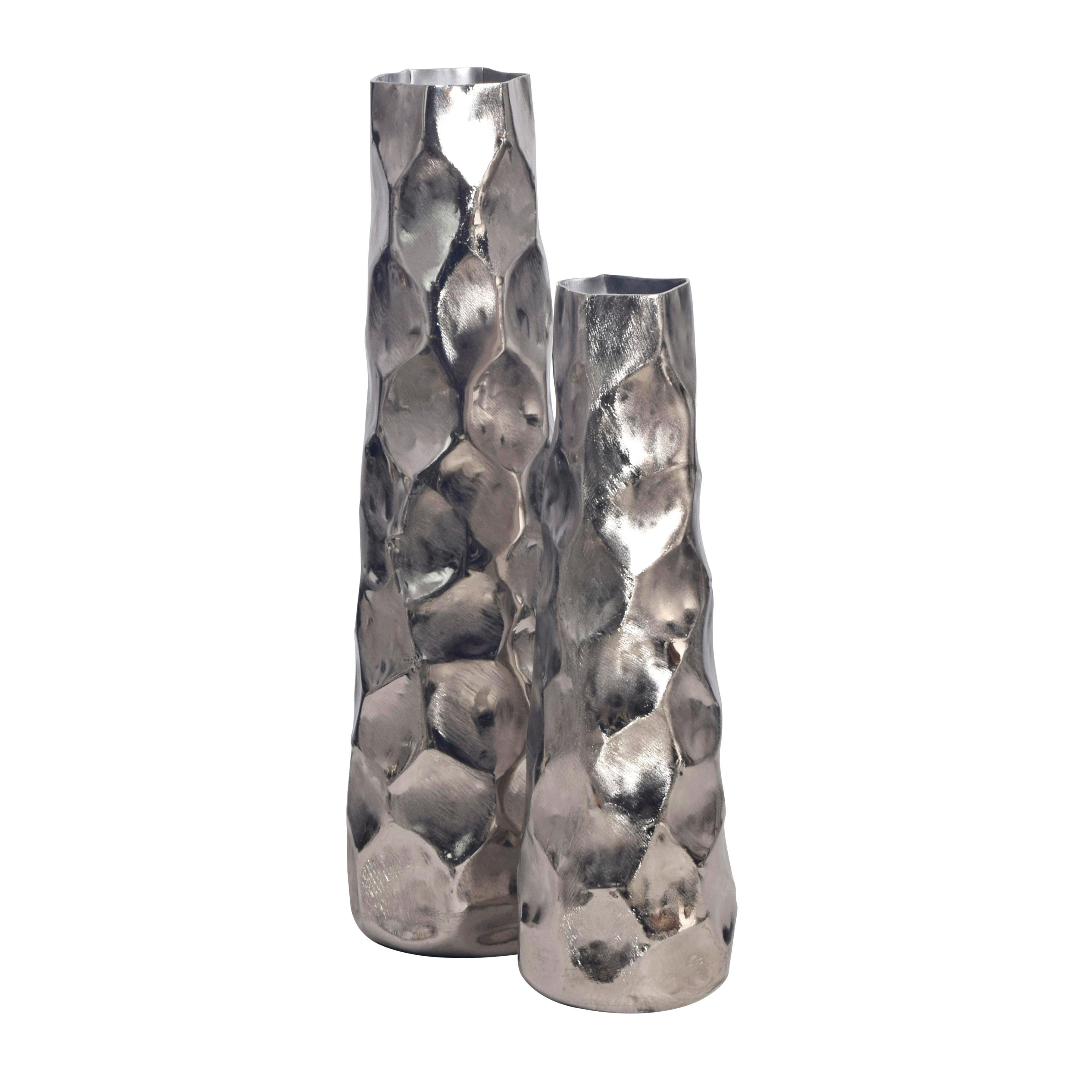 DEKOVASE DEKOVASE 2ER SET SILBER - Silberfarben, Design, Metall (15/48,5/15cm) - Livetastic