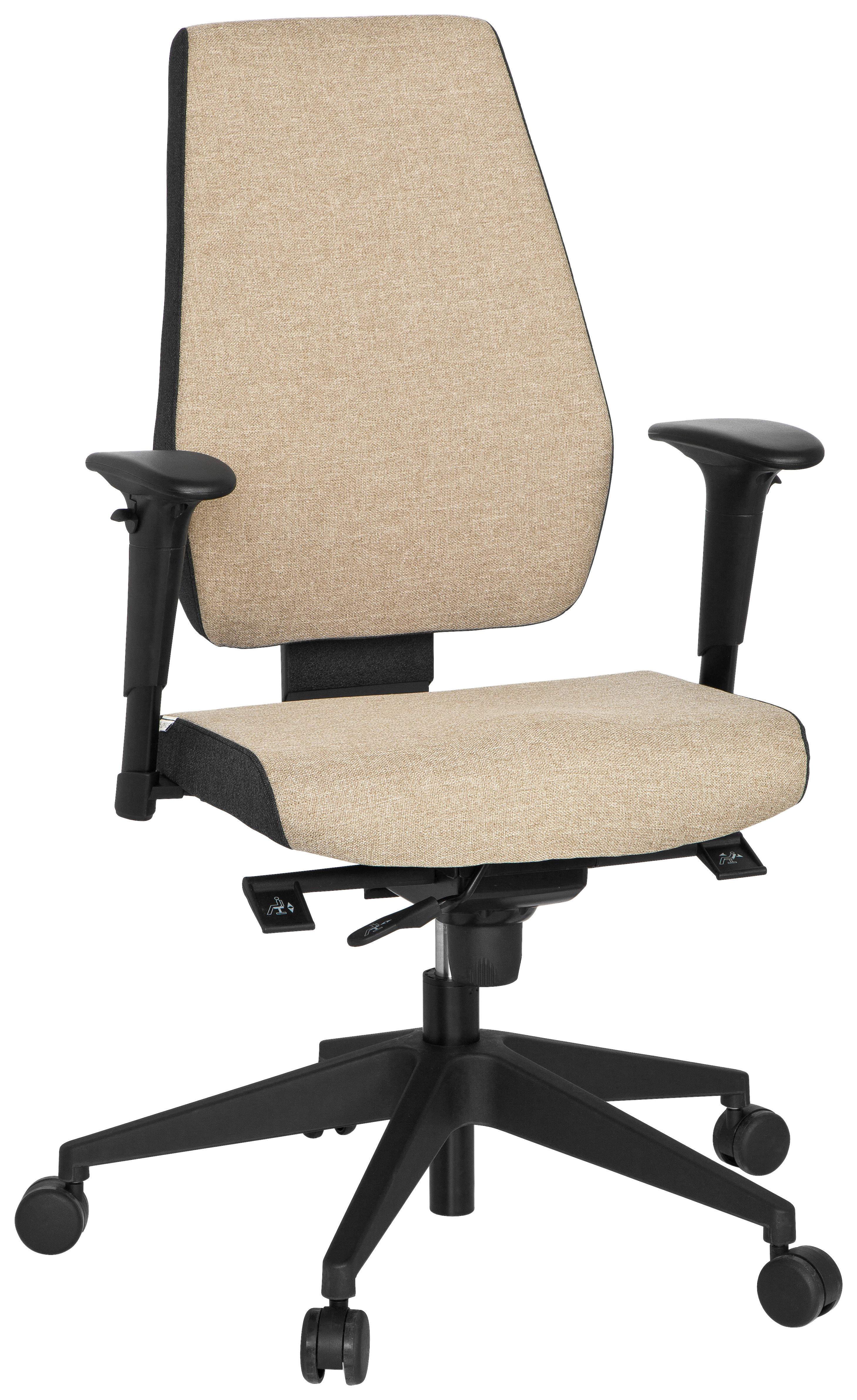 Drehstuhl Pro-Tec 500 Schwarz/Dunkelgrau/Beige - Dunkelgrau/Beige, MODERN, Kunststoff/Textil (56/123/47cm) - MID.YOU