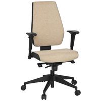 Drehstuhl Pro-Tec 500 Schwarz/Dunkelgrau/Beige - Dunkelgrau/Beige, MODERN, Kunststoff/Textil (56/123/47cm) - MID.YOU