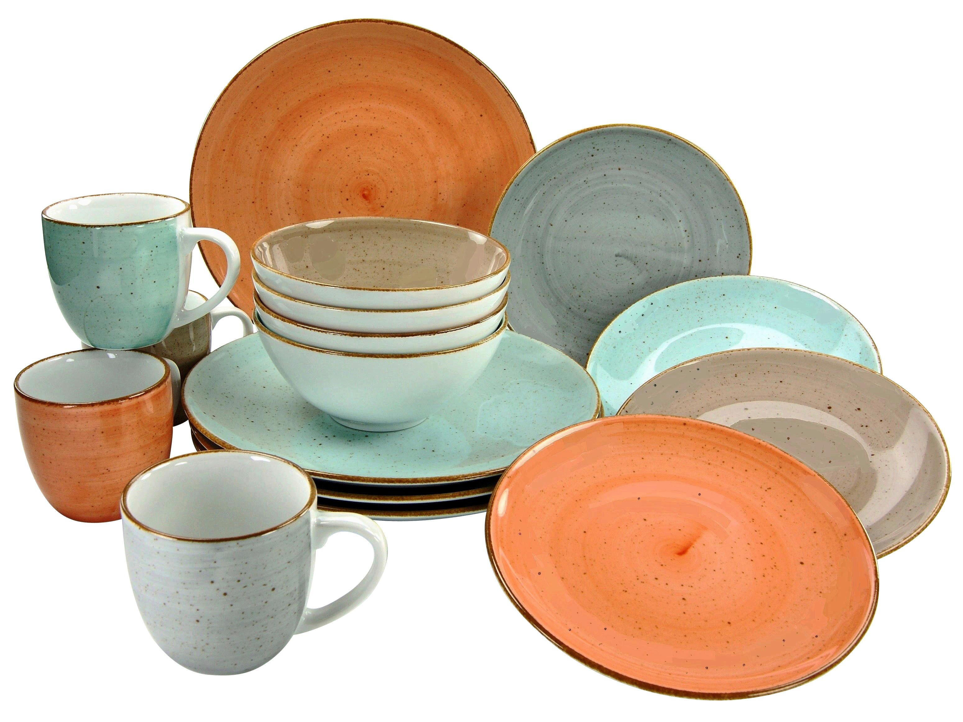 Kombinirani Servis Vintage Nature Bunt, 16-Delni - večbarvno, Basics, keramika - Creatable