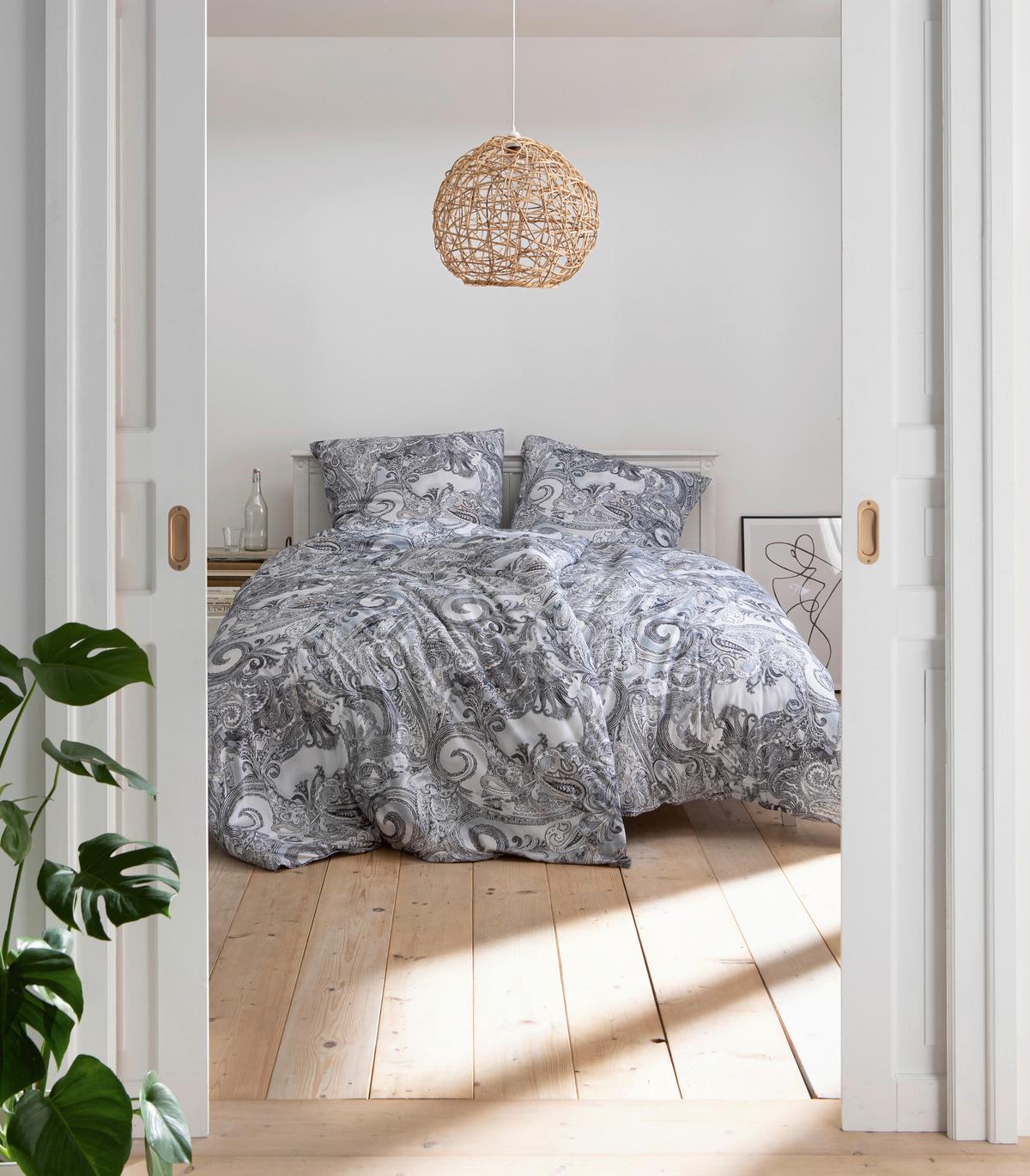 POŚCIEL NELINA - kolor platynowy, Basics, tkanina (155/220cm) - Estella