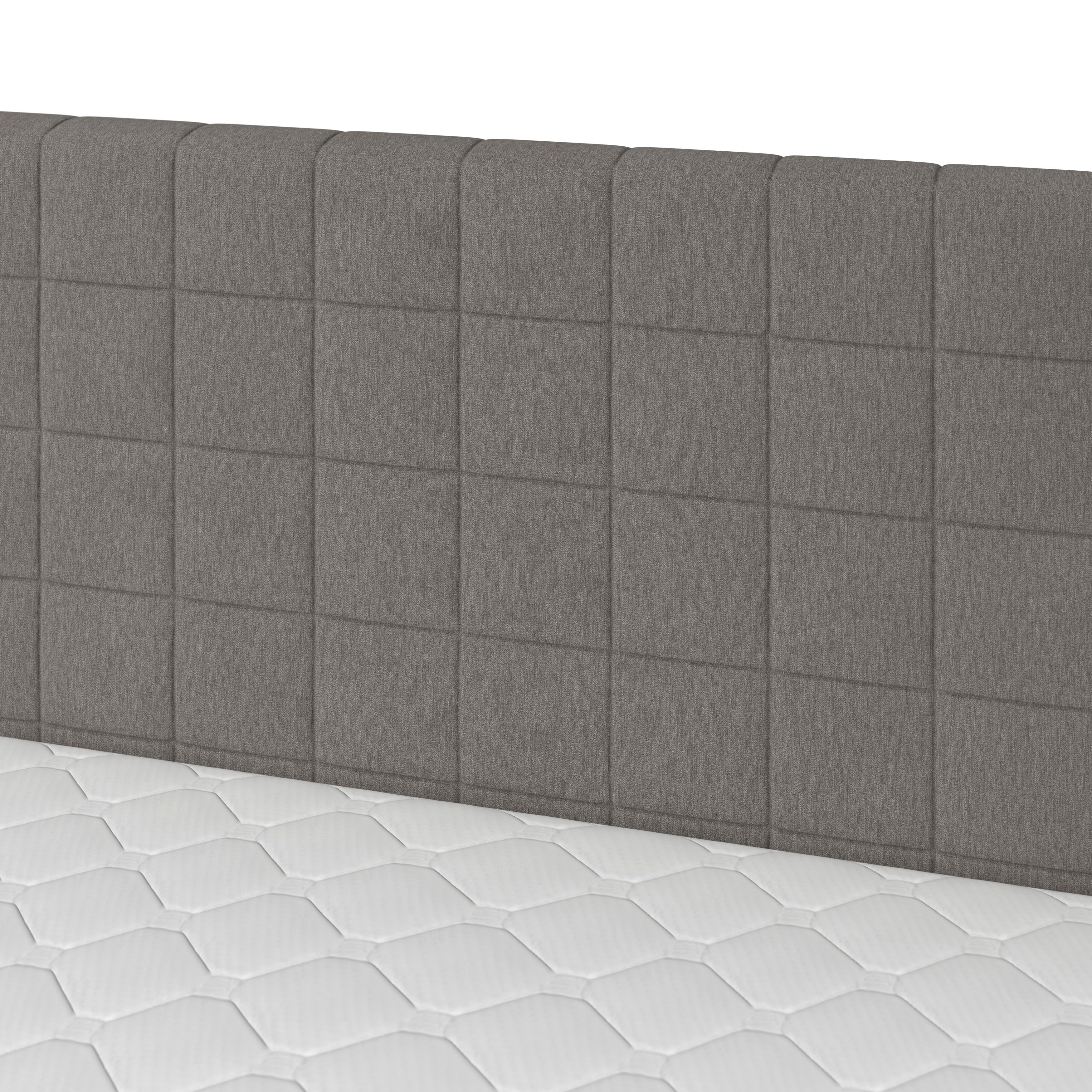 KONTINENTALSÄNG OLIVIA - grå/ekfärgad, Modern, trä/textil (180/200cm) - Bessagi Home