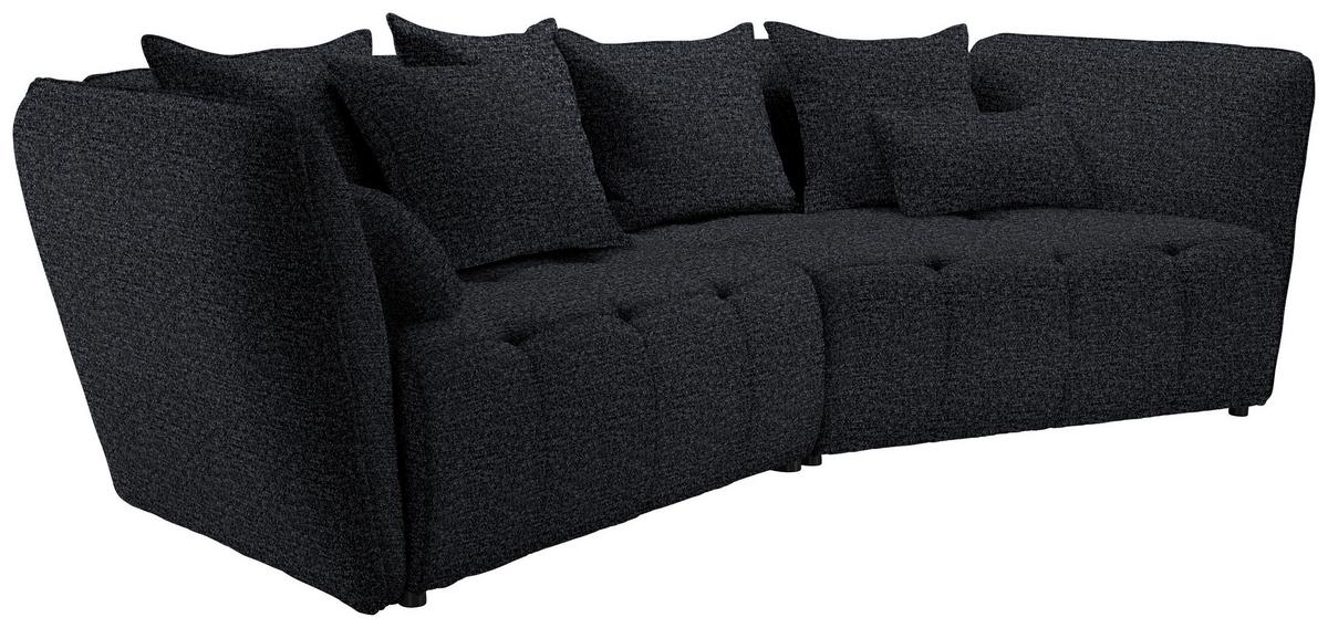 Boxspringsofa Sofi Dunkelgrau ca. 294x93x152cm - Dunkelgrau/Schwarz, MODERN, Textil (294/93/152cm) - Premium Living