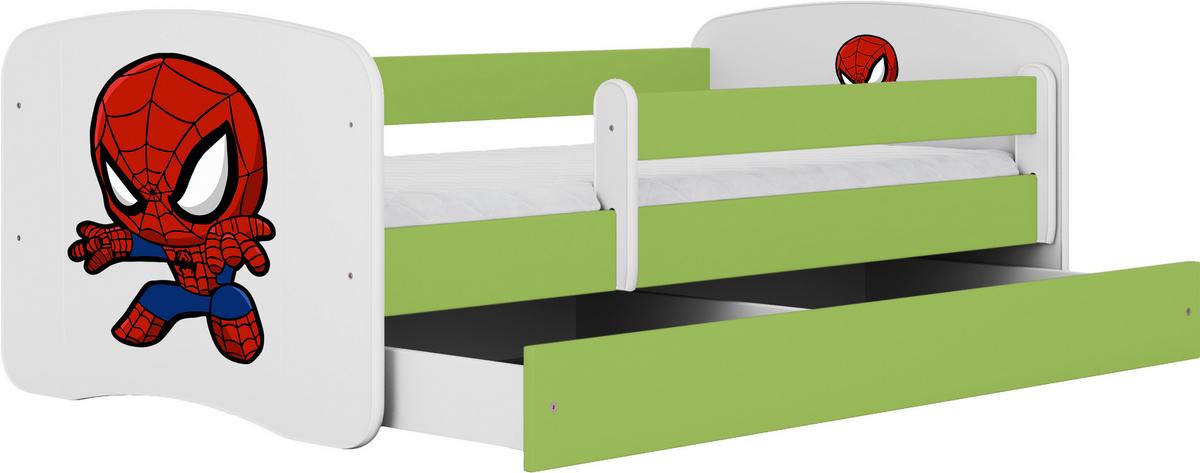 Otroška Postelja Babydreams, Bela, Zelena, 80x160cm - zelena/bela, Moderno, tekstil/leseni material (80/160cm) - MID.YOU