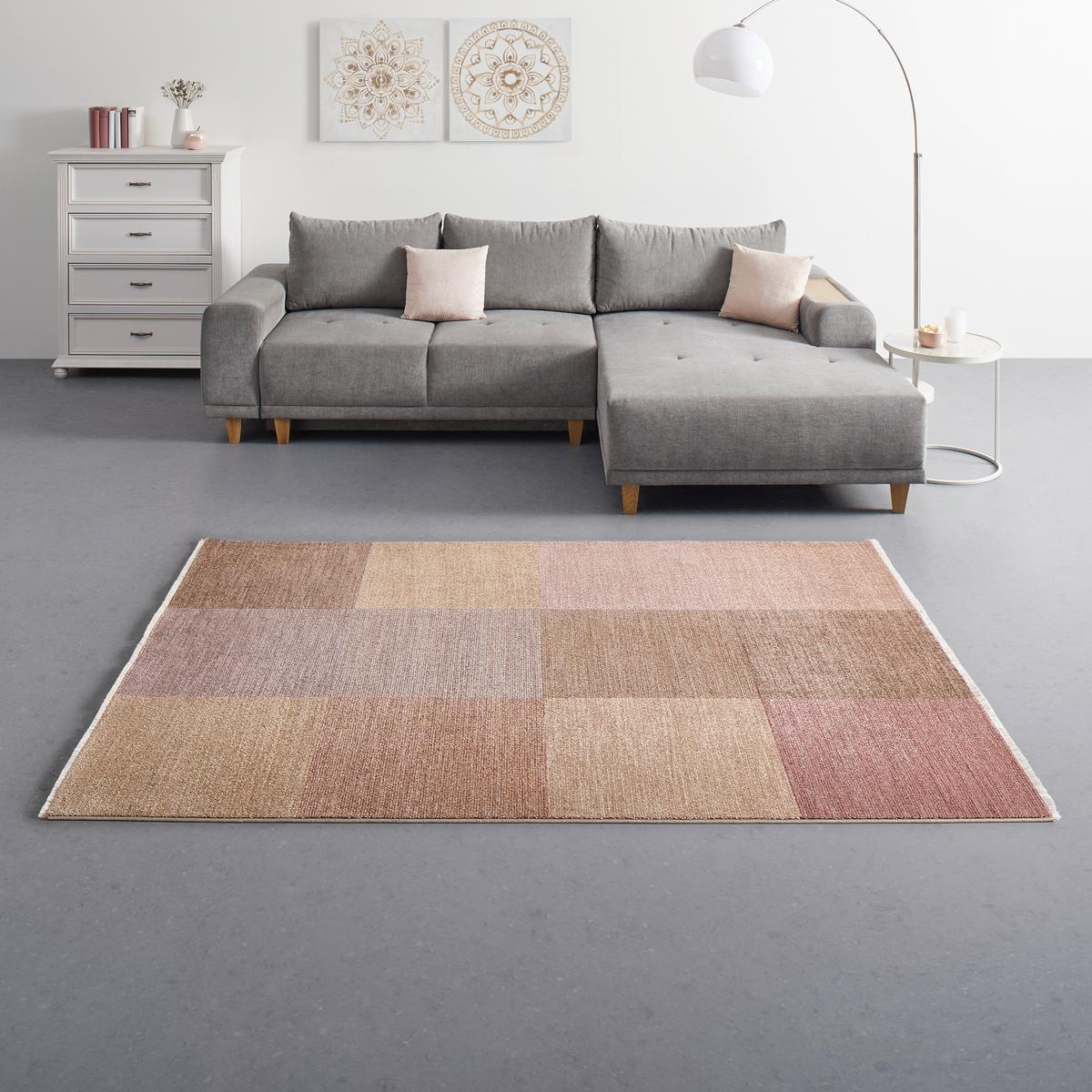 Tkani Tepih Urban Square Rose - ružičasta/višebojna, Konvencionalno, tekstil (80/150cm) - Mömax