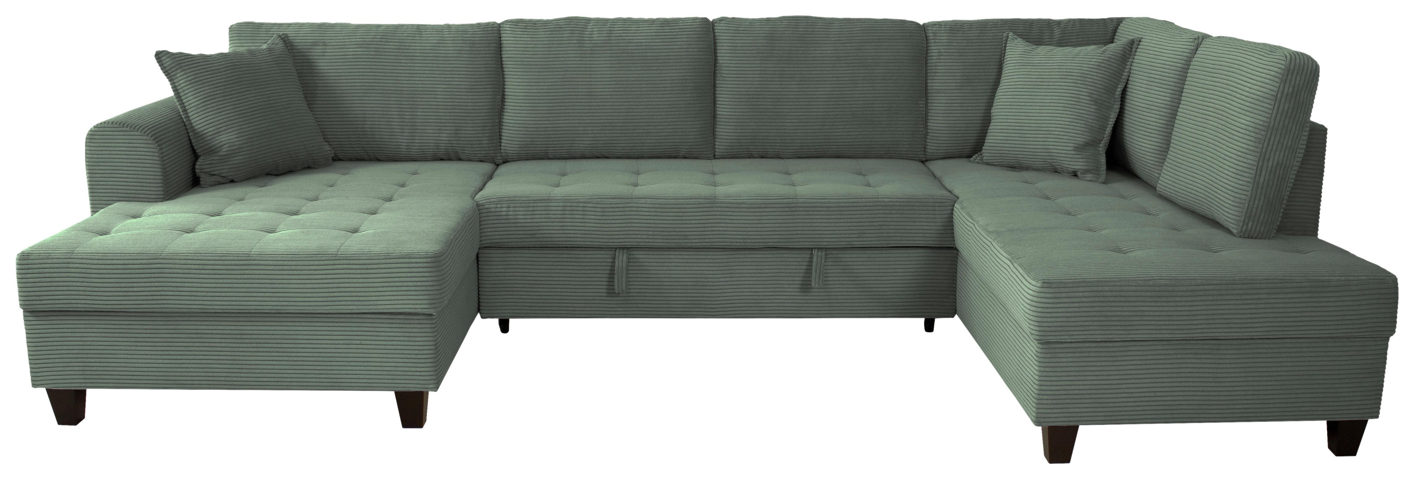 Kutna Garnitura Moritz - zelena, Trend, tekstil (155/324/178cm)