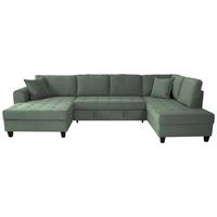 Kutna Garnitura Moritz - zelena, Trend, tekstil (155/324/178cm)