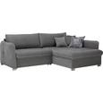 Wohnlandschaft Grau mit Bettfunktion - Alufarben/Grau, MODERN, Holz/Textil (245/89/185cm) - MÖMAX modern living
