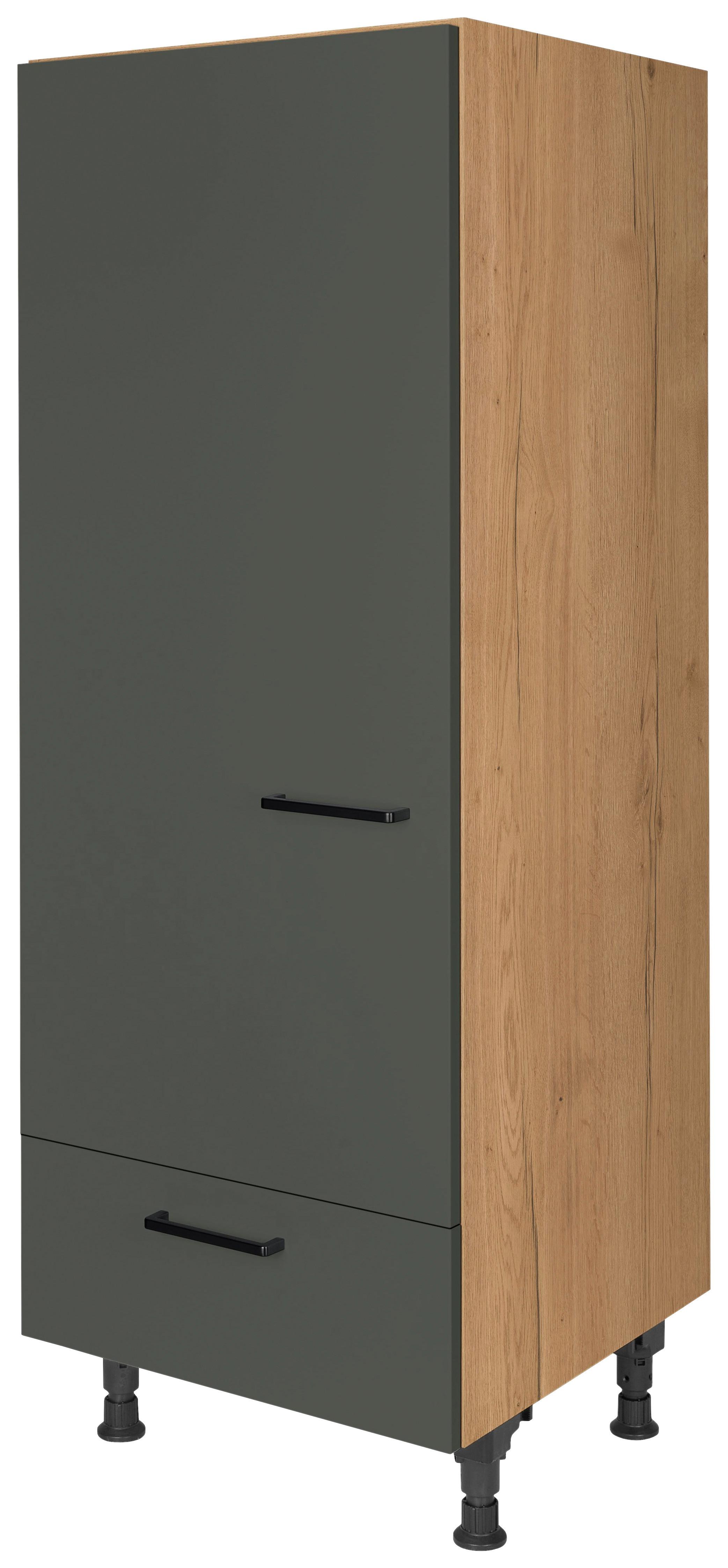 Geräteumbauschrank Easytouch Grün - Eichefarben/Schwarz, MODERN, Holzwerkstoff/Metall (60/168/58cm) - Nobilia