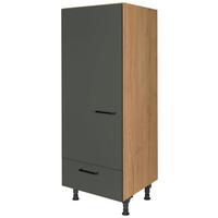 Geräteumbauschrank Easytouch Grün - Eichefarben/Schwarz, MODERN, Holzwerkstoff/Metall (60/168/58cm) - Nobilia