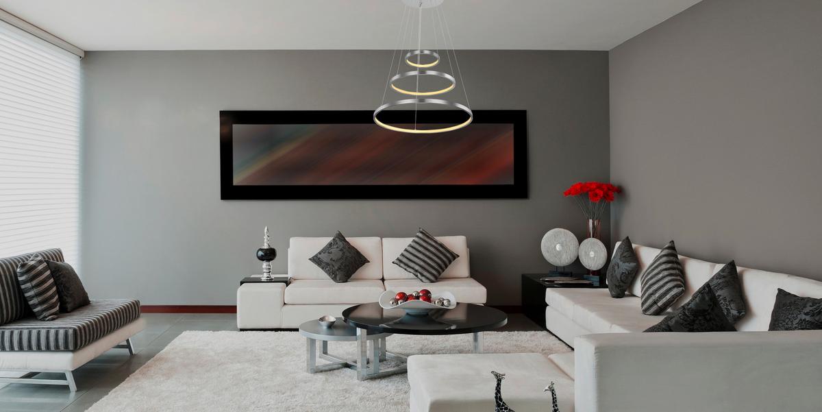 Viseča Led-svetilka Ralph, S Sijalko - barve niklja/opal, Basics, kovina/umetna masa (51/120cm) - Globo