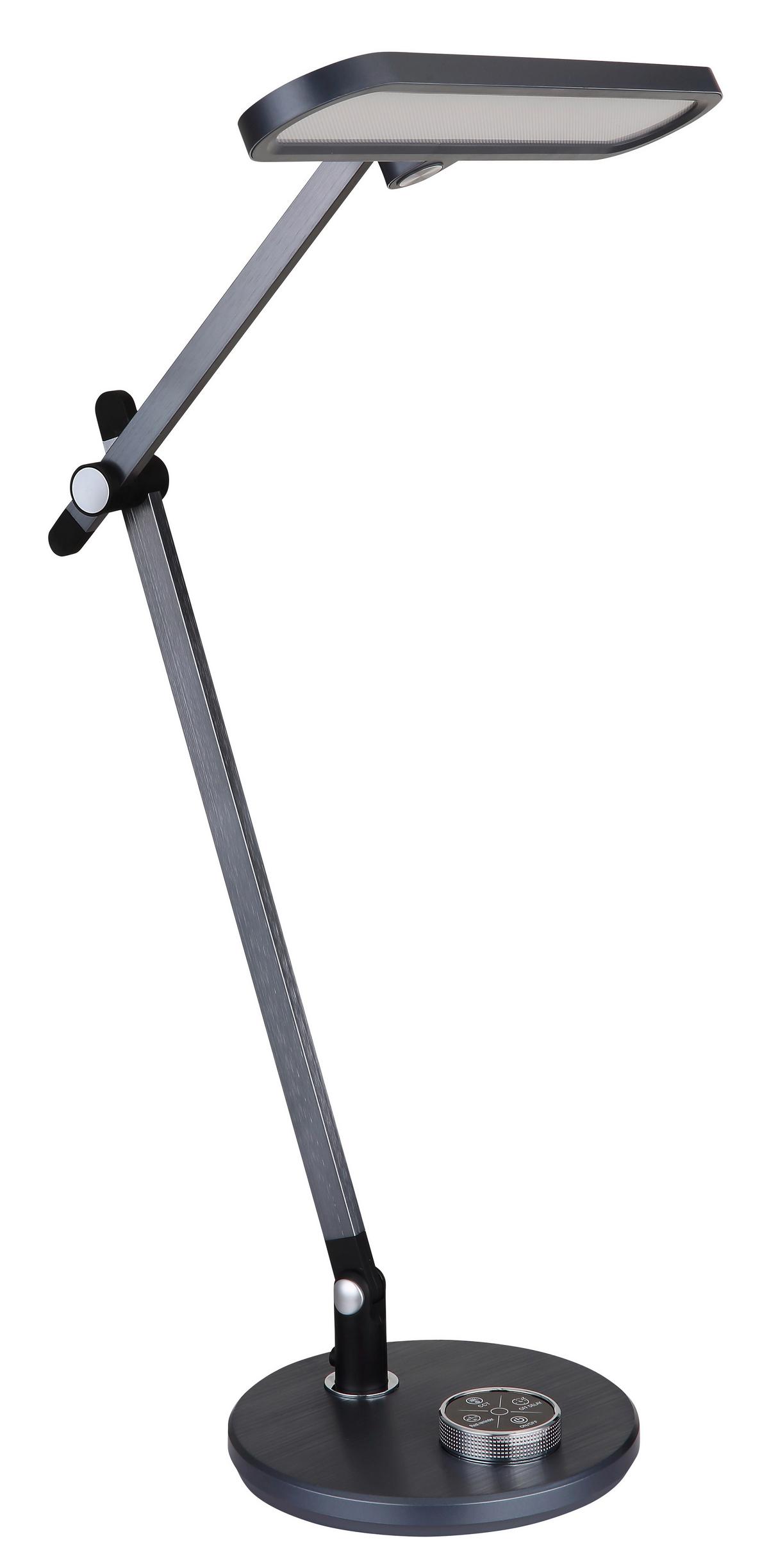 LED-Schreibtischleuchte Berletta Dunkelgrau max.12Watt - Dunkelgrau/Opal, Design, Kunststoff/Metall (57,5/37/53cm) - Globo