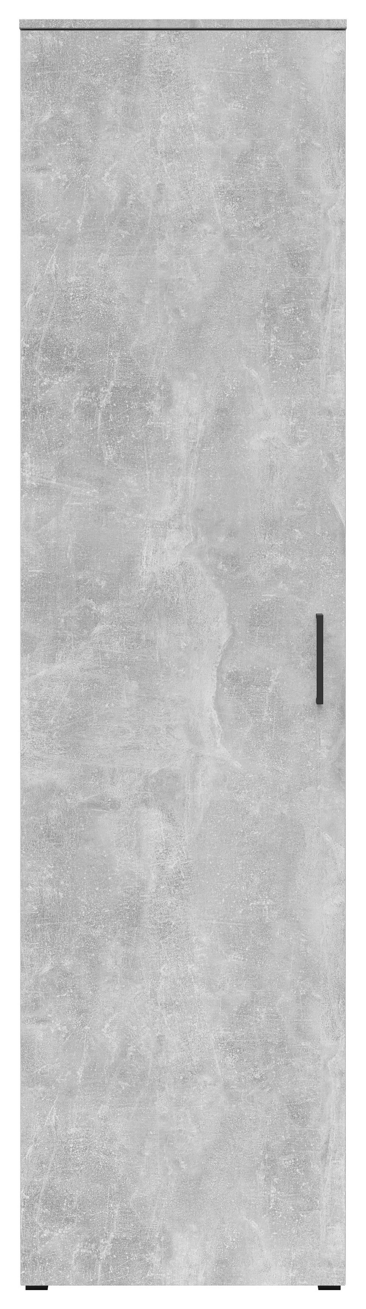 Schrank Multistauraum Betonoptik - Schwarz/Grau, MODERN, Holzwerkstoff/Kunststoff (50/195/40cm) - Mömax