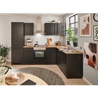 Eckküche Jazz mit Geräten ca.280x175cm Schwarz - Eichefarben/Schwarz, LIFESTYLE, Holzwerkstoff/Kunststoff (280/175cm) - P & B