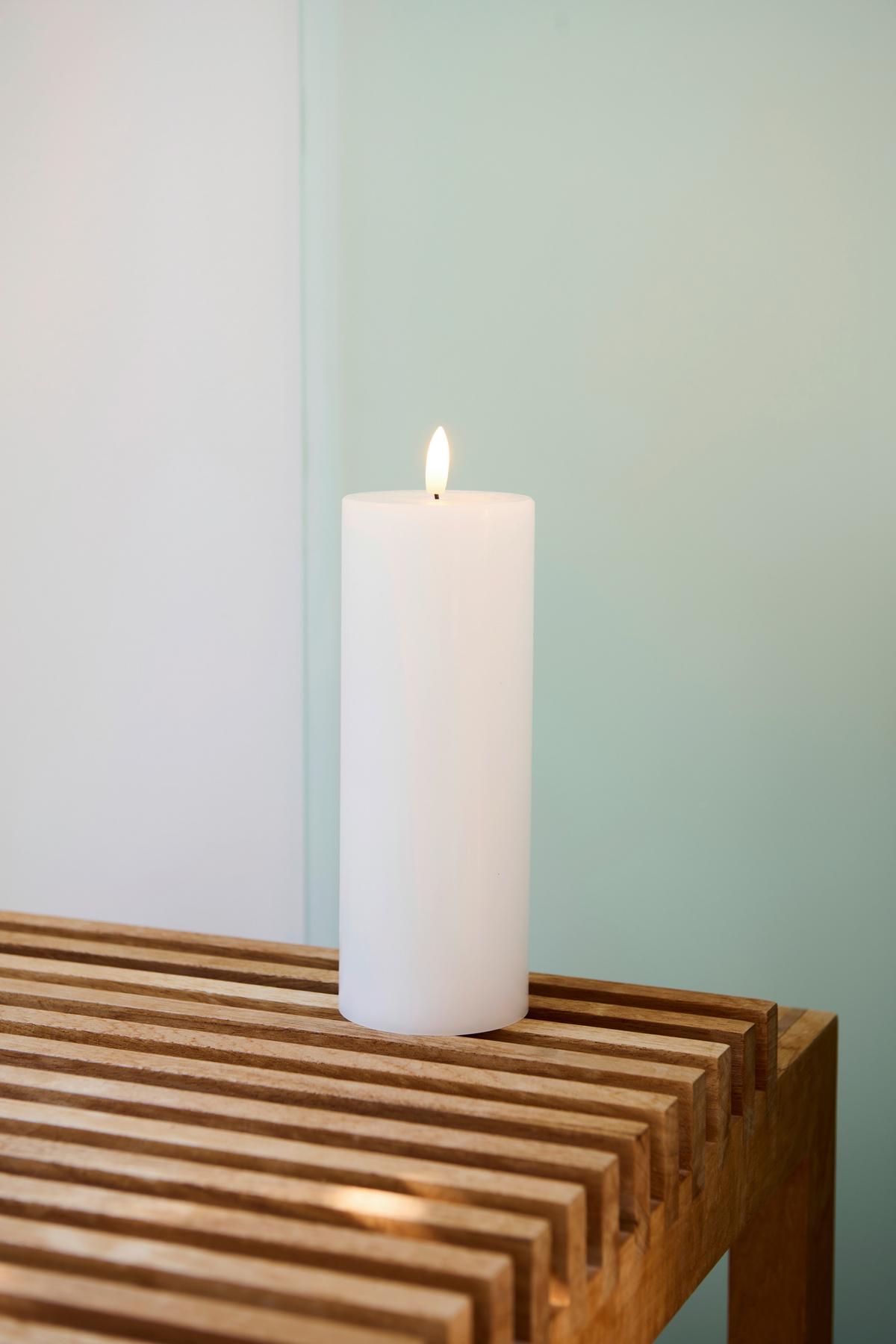 ŚWIECA LED 80623 SILLE - biały, Basics, materiały naturalne (7,5/20cm)