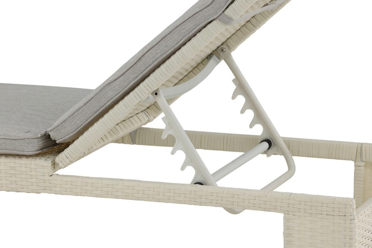 Sonnenliege London ca. 60x32x196 cm Weiß - Weiß, KONVENTIONELL, Kunststoff (60/32/196cm) - Gardenson