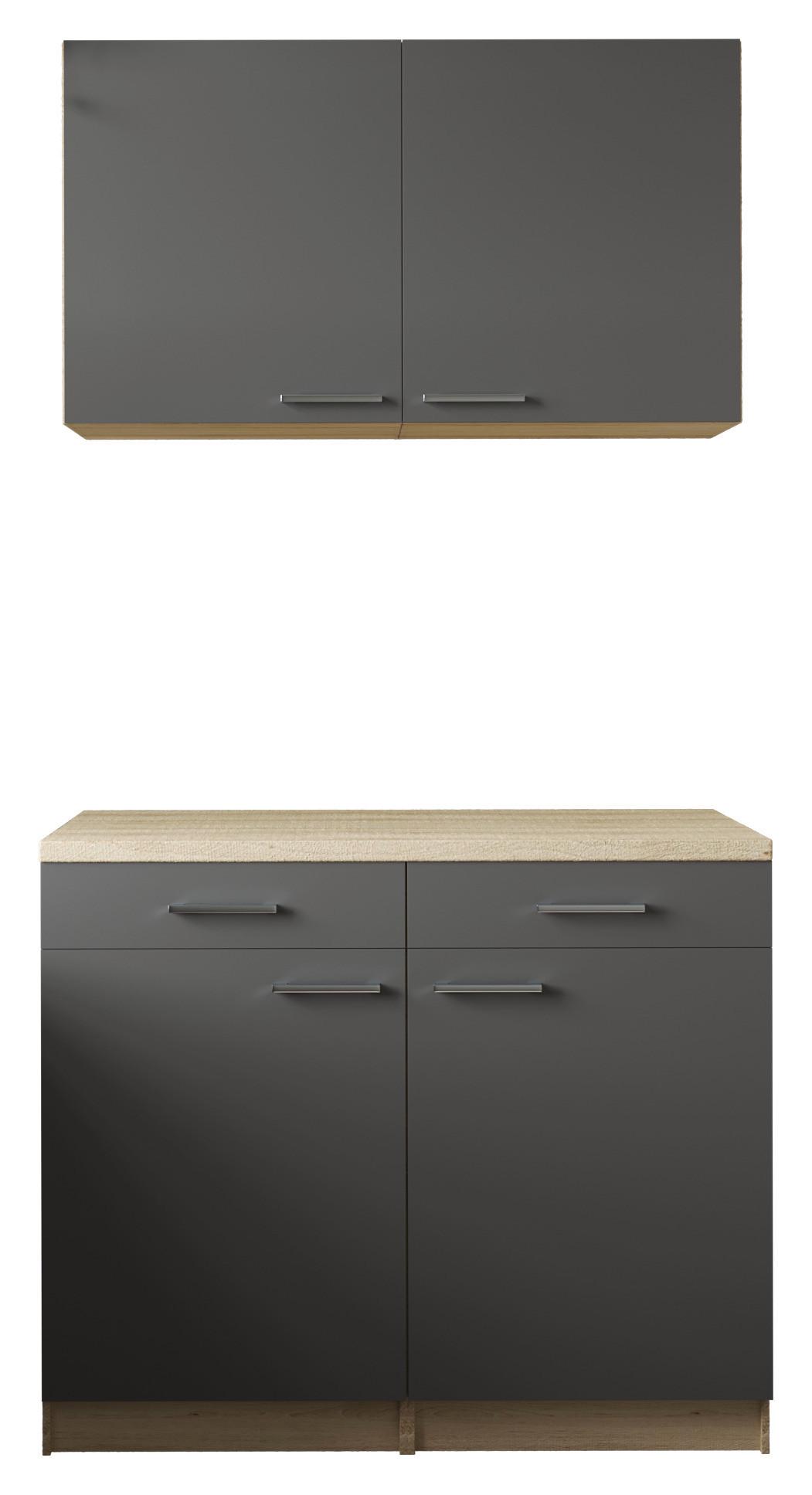 Bife Omara Merle, 100cm - srebrne barve/siva, Basics, kovina/leseni material (100/200/60cm) - Respekta