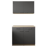 Bife Omara Merle, 100cm - srebrne barve/siva, Basics, kovina/leseni material (100/200/60cm) - Respekta