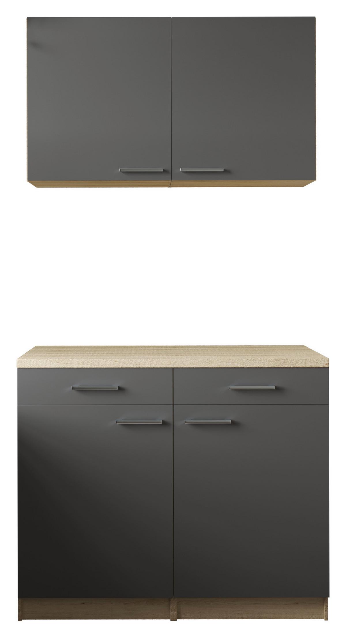 Bife Omara Merle, 100cm - srebrne barve/siva, Basics, kovina/leseni material (100/200/60cm) - Respekta