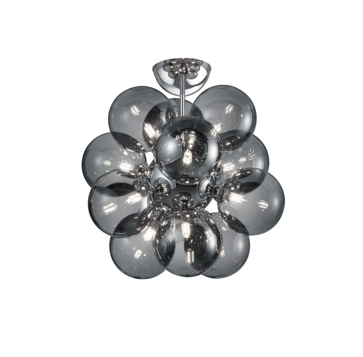 Mennyezeti Lámpa Alicia - krómszínű/szürke, Design, üveg/fém (45/46,5cm) - Trio Leuchten